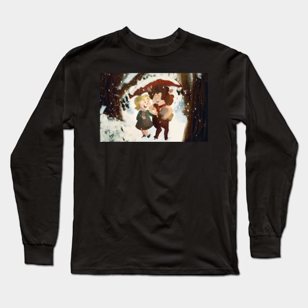 Lucy and Mr. Tumnus! Long Sleeve T-Shirt by bethepiano